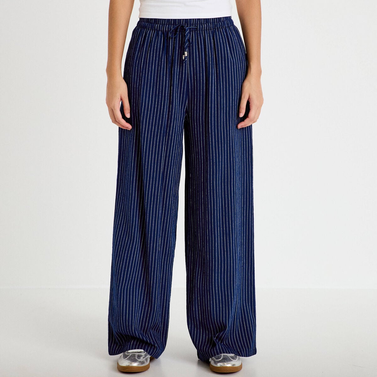Pantalon bootcut taille standard bleu femme