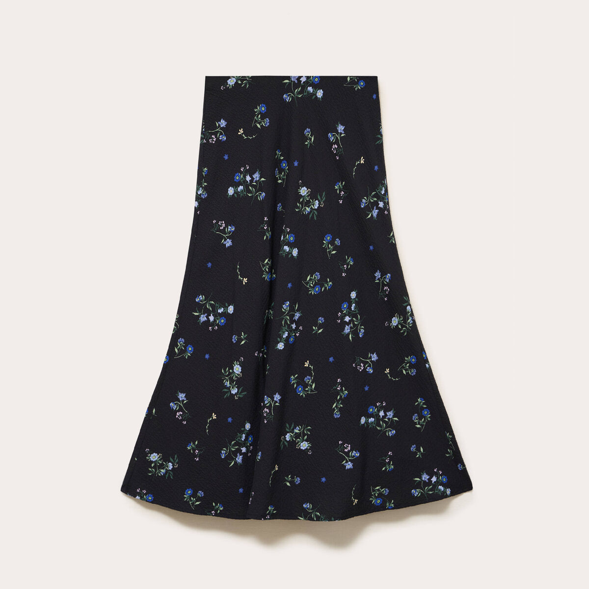 Jupe &eacute;vas&eacute;e longueur 3/4 noir femme