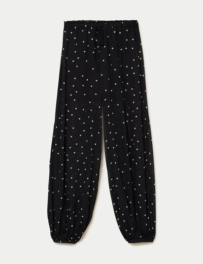 Pantalon bouffant taille standard noir femme