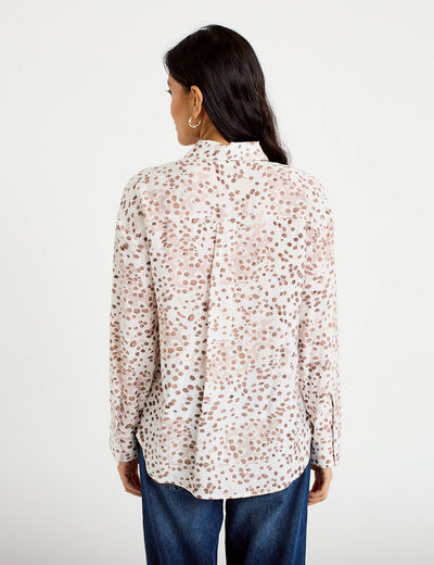 Chemise droite manches longues blanc femme
