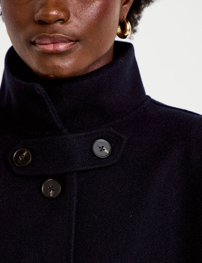 Poncho col am&eacute;ricain bleu marine femme