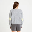 Gilet ample col rond manches longues gris clair femme