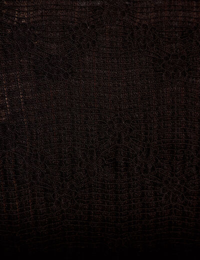 Blouse ajust&eacute;e col v manches longues noir femme