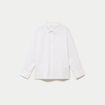Chemise col am&eacute;ricain manches longues ecru femme