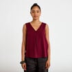 D&eacute;bardeur sans manches bordeaux femme