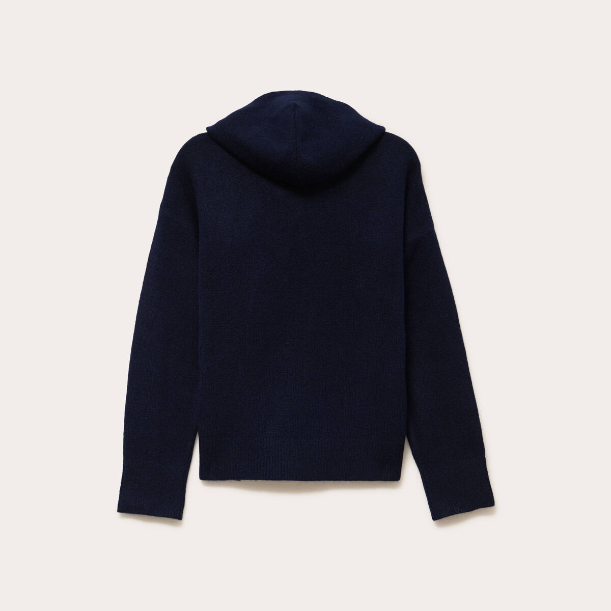 Pull &agrave; capuche bleu marine femme
