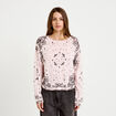 Pull col rond manches longues rose clair femme