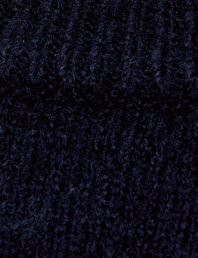 Pull col rond manches longues bleu marine femme