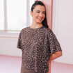 T-shirt col rond manches courtes violet femme