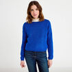 Pull manches longues bleu electrique femme