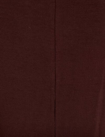 T-shirt col bateau manches longues marron fonc&eacute; femme