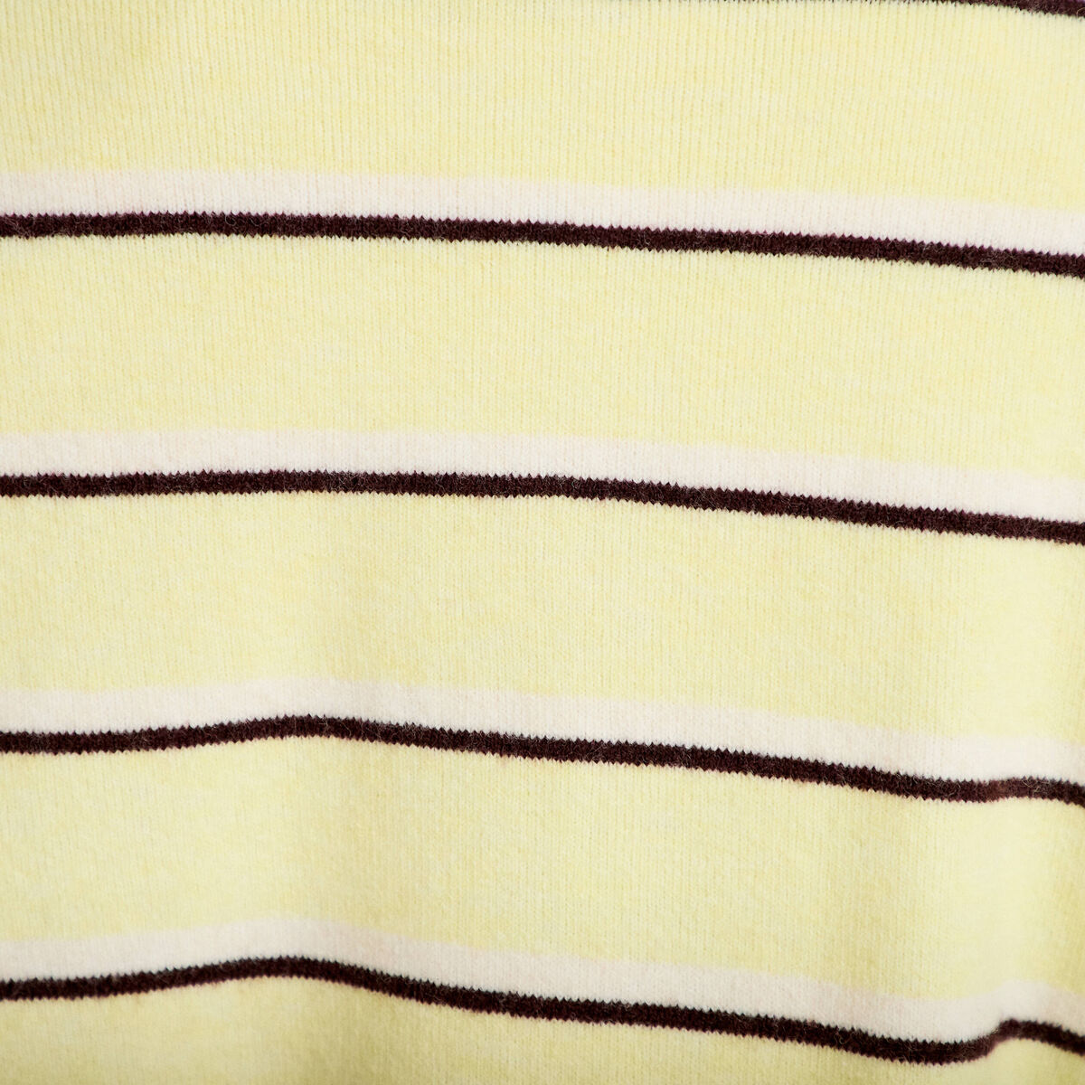 Polo manches longues col chemise jaune clair femme