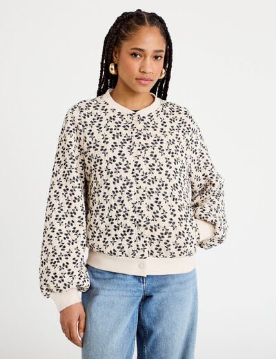 Bomber manches longues blanc femme
