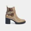 Bottines &agrave; talon taupe femme