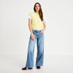 Pull sans manches jaune clair femme
