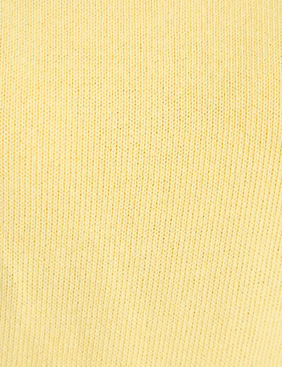 Pull ample cropped manches courtes jaune pastel femme