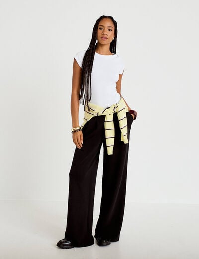 Pantalon bootcut taille standard noir femme