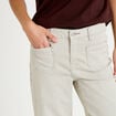 Pantalon large cropped taille haute vert kaki femme