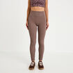 Leggings taille haute sans couture marron clair femme