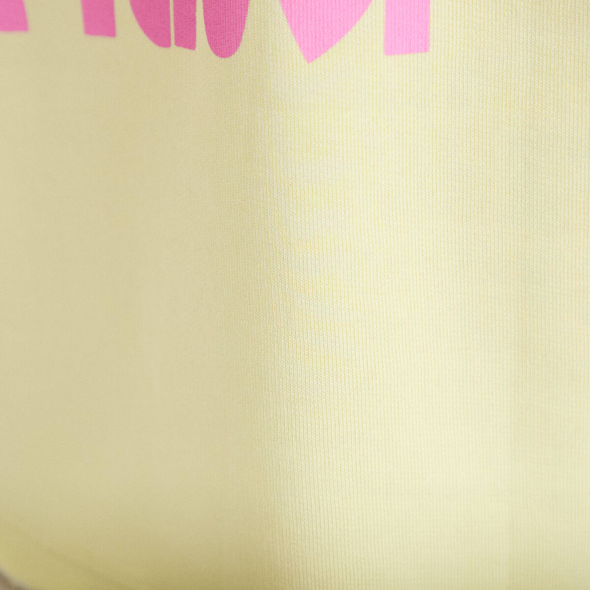 Sweat oversize cropped col rond jaune clair femme