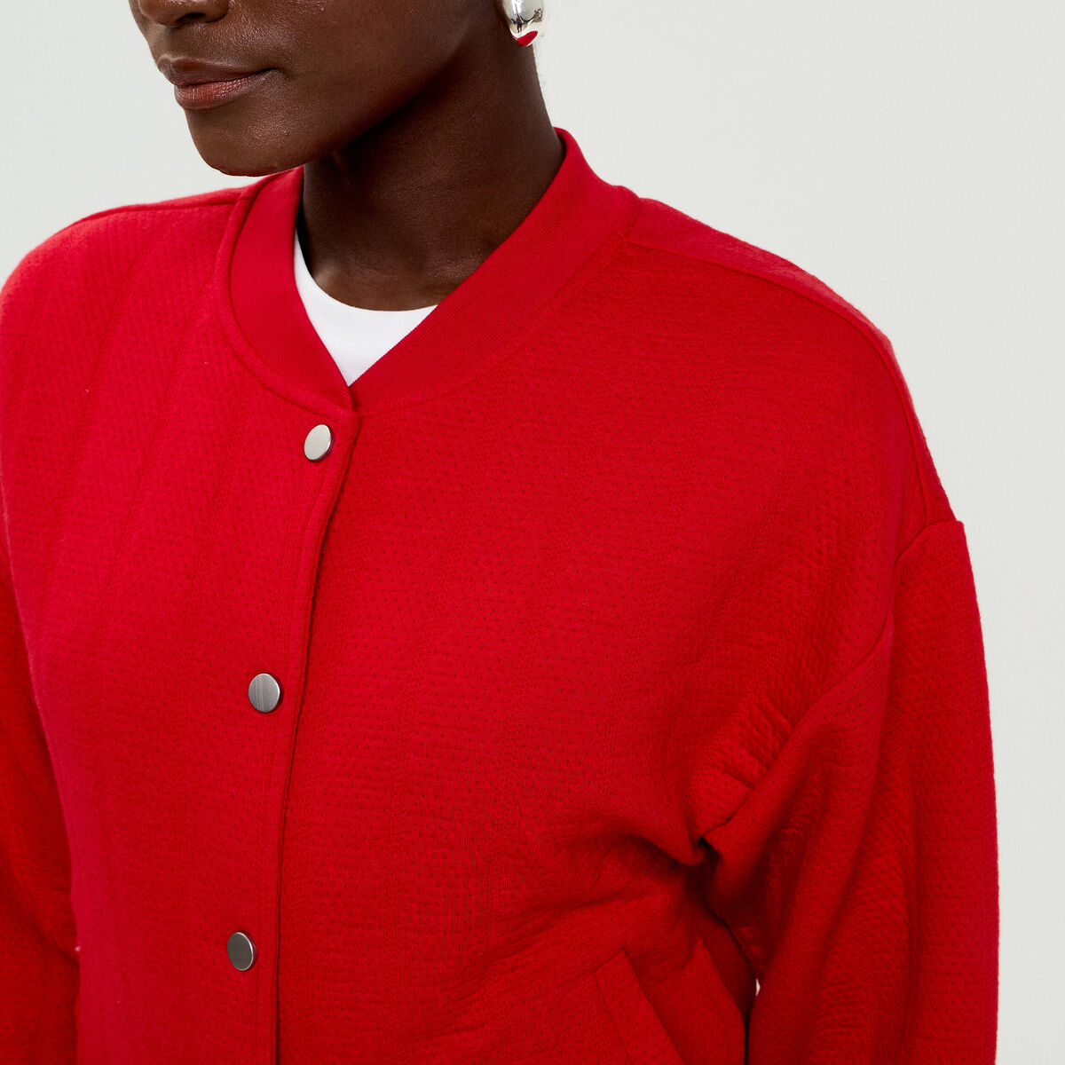 Veste manches longues rouge femme