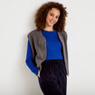 Gilet sans manches effet polaire gris fonc&eacute; femme