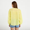 Blouse oversize manches longues jaune citron femme