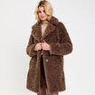 Manteau fausse fourrure marron femme