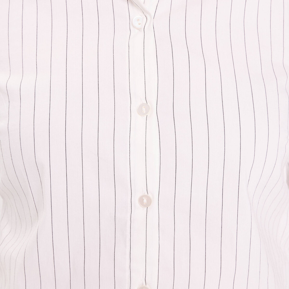 Chemise cintr&eacute;e manches longues blanc femme