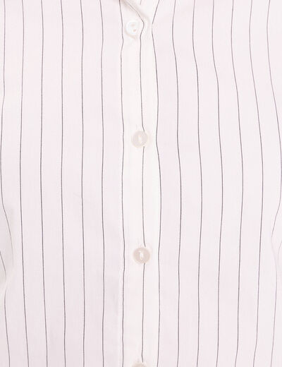 Chemise cintr&eacute;e manches longues blanc femme