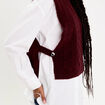 Pull sans manches torsad&eacute; violet fonc&eacute; femme