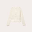 Gilet manches longues col rond dentelle ecru femme
