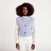 Gilet sans manches effet polaire bleu gris femme