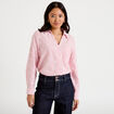 Chemise droite manches longues rouge femme