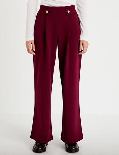 Pantalon bootcut taille standard bordeaux femme