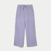 Pantalon large taille standard bleu femme