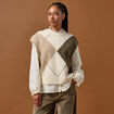 Pull sans manches ecru femme
