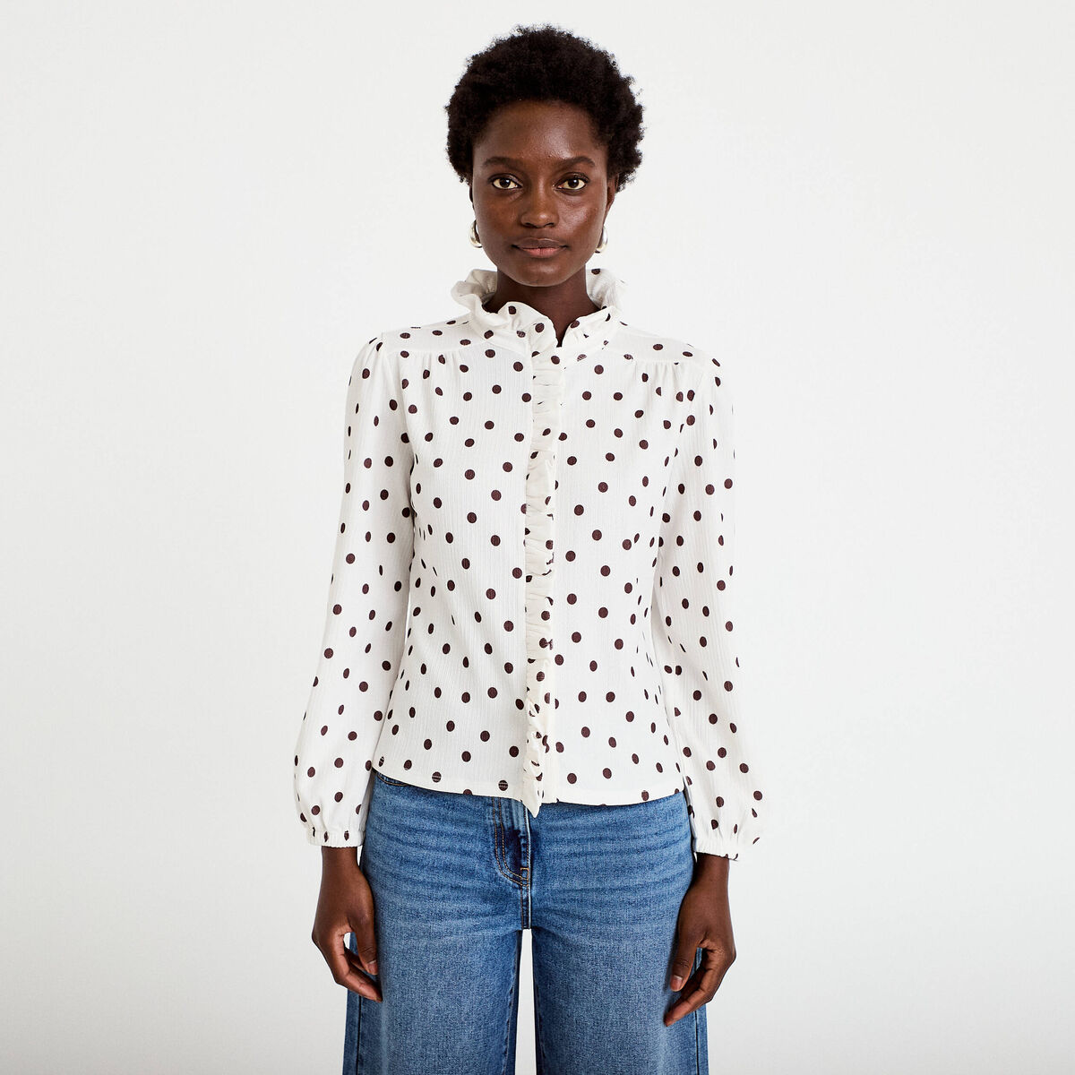 Blouse manches longues blanc femme