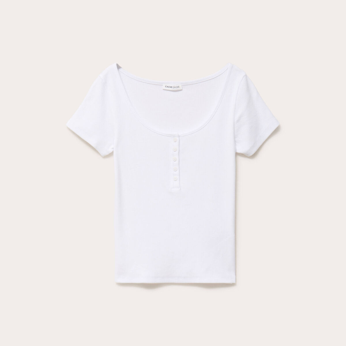 T-shirt c&ocirc;tel&eacute; blanc femme