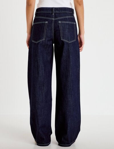 Jean wide leg taille basse denim brut femme