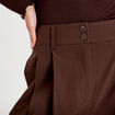 Pantalon large &agrave; pinces marron femme