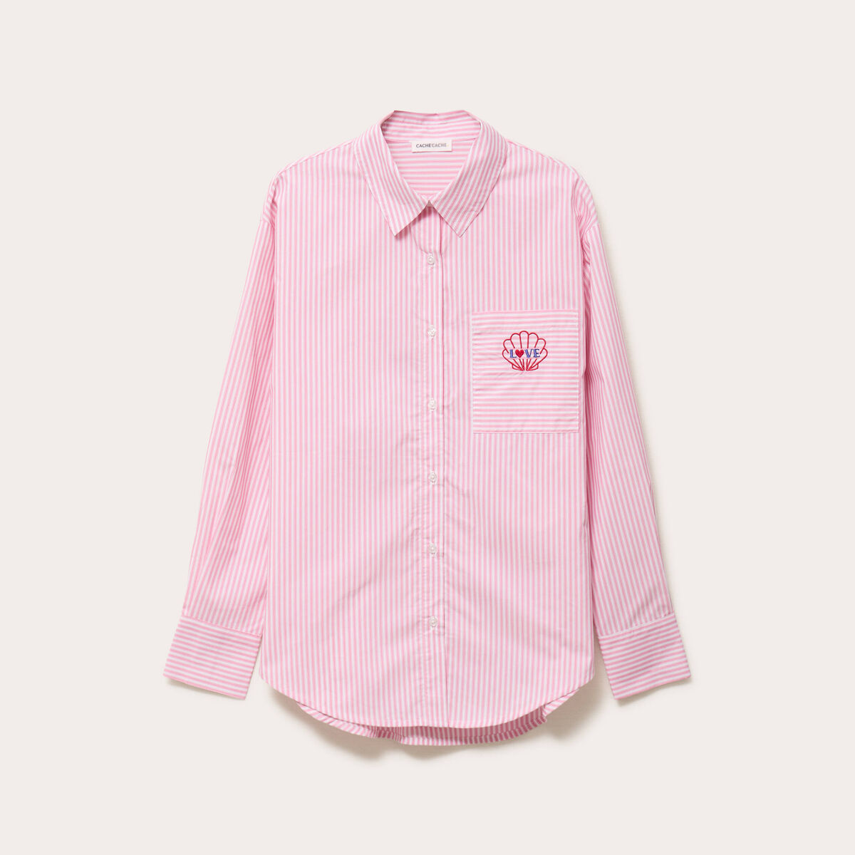 Chemise ray&eacute;e blanc femme