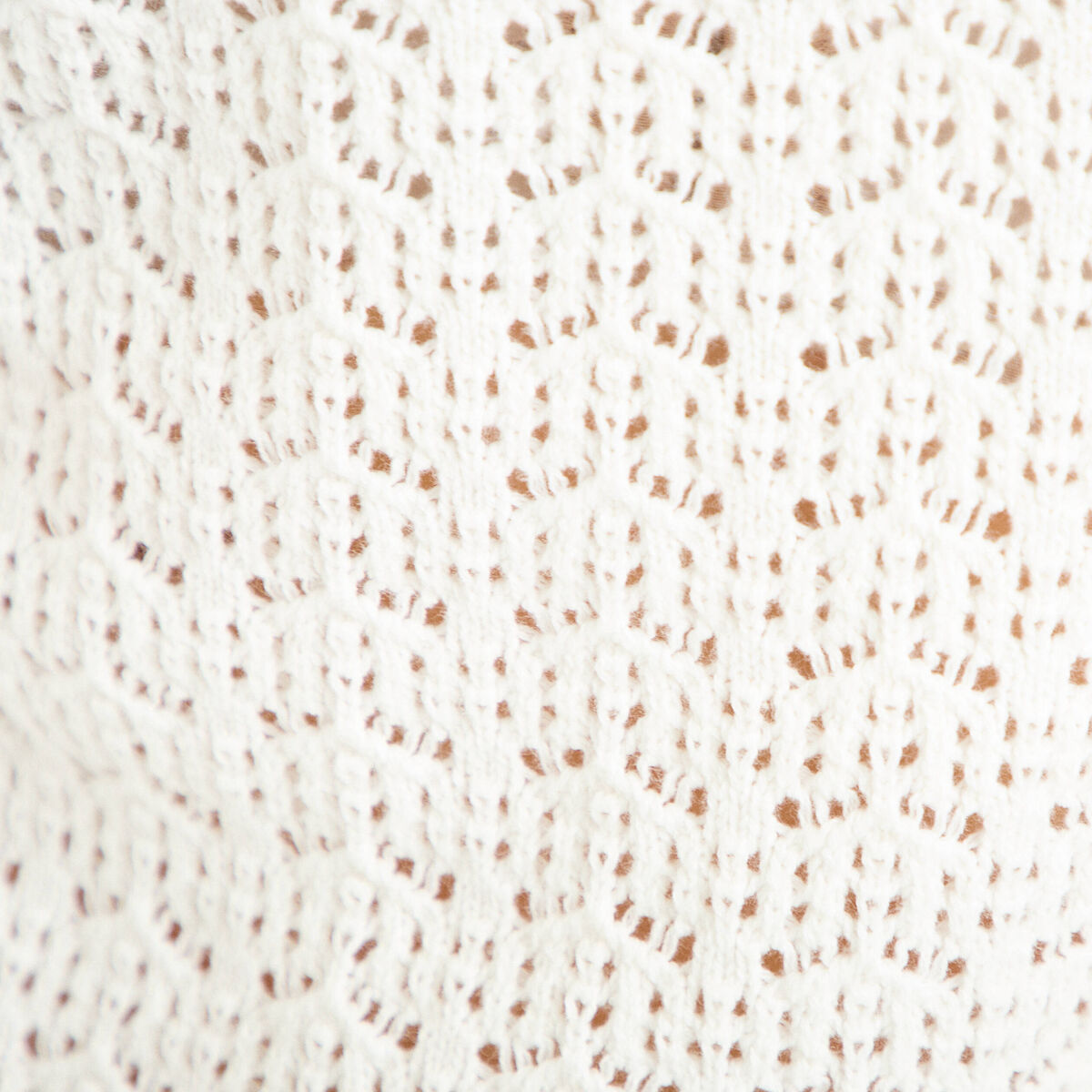 Pull ajour&eacute; ecru femme
