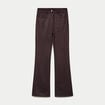 Pantalon bootcut aspect daim marron fonc&eacute; femme