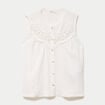 Blouse sans manches plastron brod&eacute; ecru femme