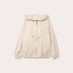 Veste &agrave; capuche bas resserr&eacute; sable femme