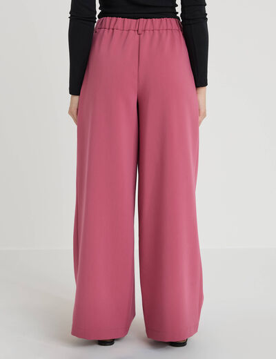 Pantalon large fluide vieux rose femme