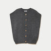 Gilet ample sans manches gris fonc&eacute; femme
