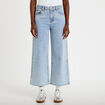 Jean wide leg cropped taille standard denim bleach femme