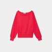 Pull ample manches longues fin rouge femme